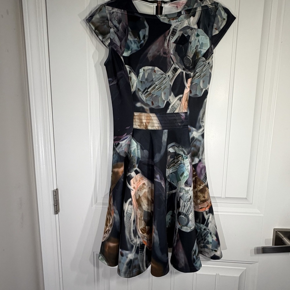 Ted Baker London Jewel Print Fit & Flare Dress Size 0